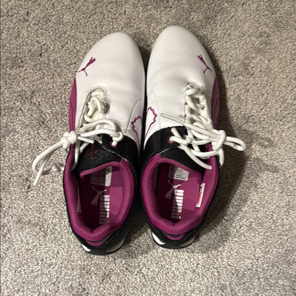 Puma White and Pink Athletic Shoes for Active Lifestyle
